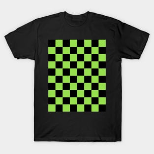 Light Green and Black Chessboard Pattern T-Shirt